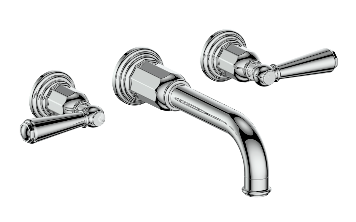 Vogt Carinthia 8" C.C. Wall Mount Lavatory Faucet - Lever Handle (C1) / Chrome
