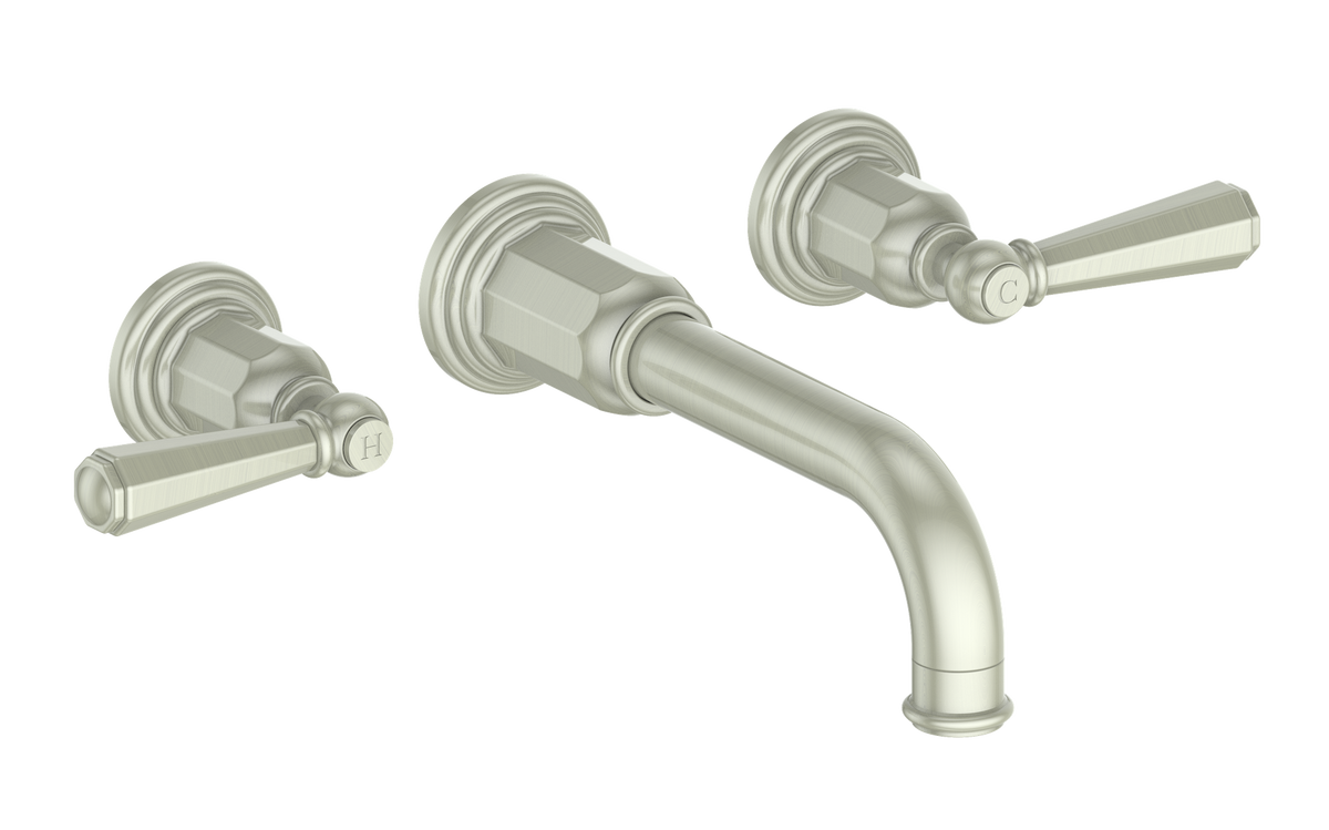 Vogt Carinthia 8" C.C. Wall Mount Lavatory Faucet - Octagonal Handle (C2) / Brushed Nickel
