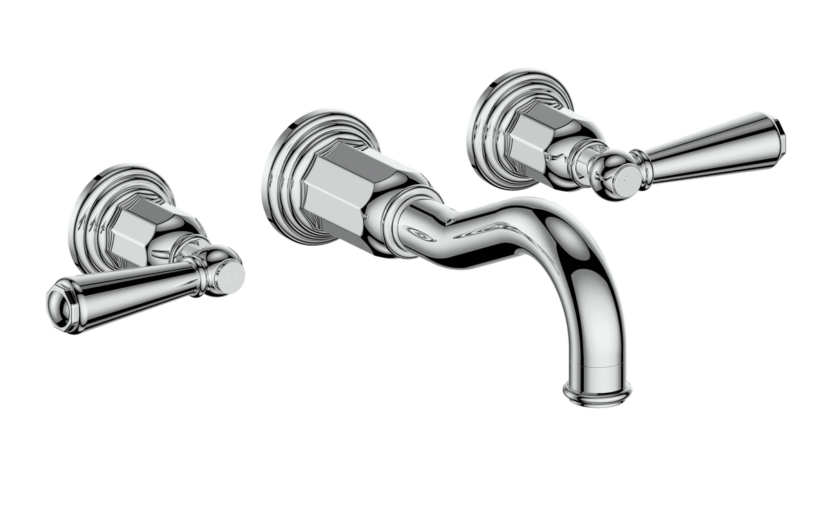 Vogt Carinthia 8" C.C. Wall Mount Lavatory Faucet - Lever Handle (C1) / Chrome