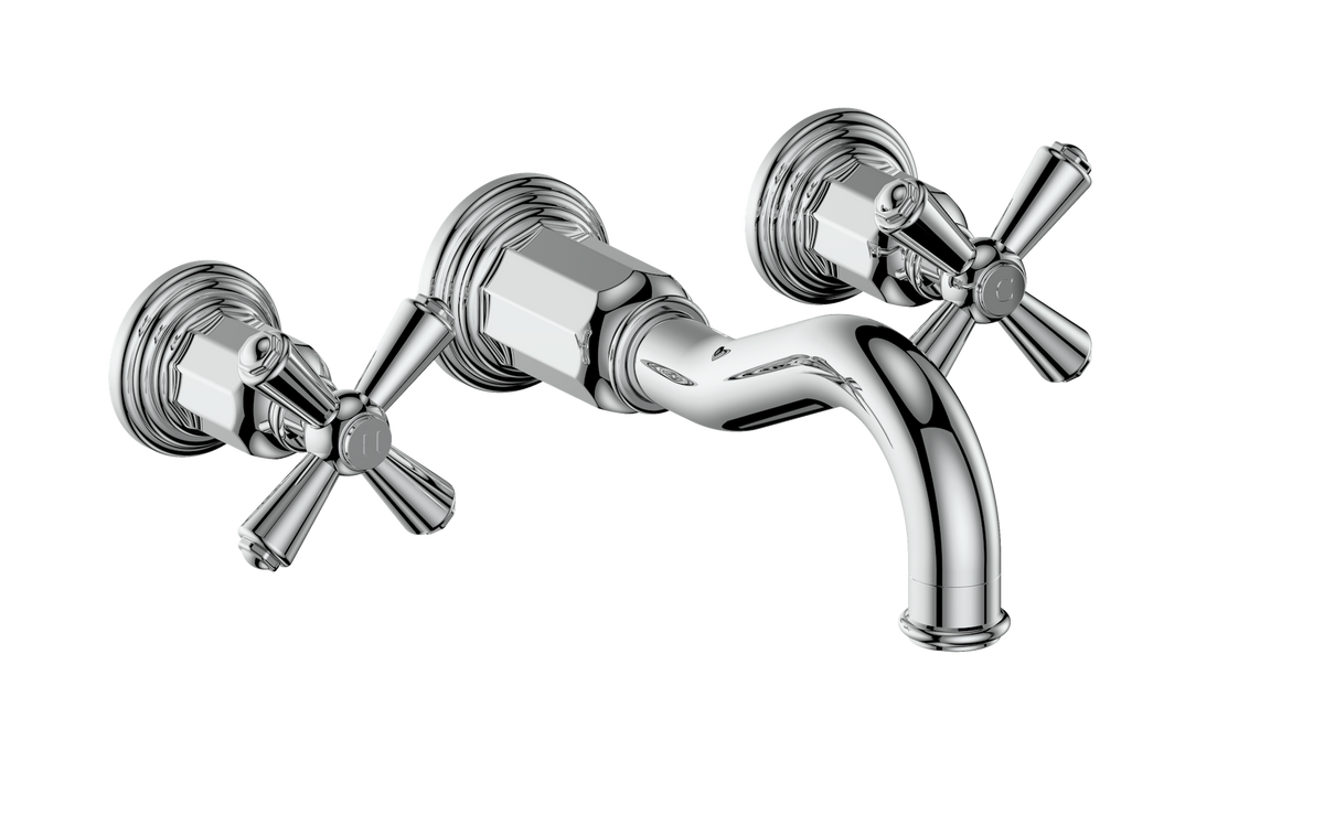 Vogt Carinthia 8" C.C. Wall Mount Lavatory Faucet - Cross Handle (C3) / Chrome