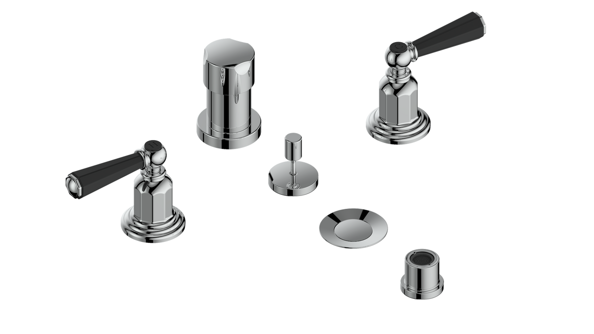 Vogt Carinthia Bidet - Octagonal Handle (C2) / Chrome/Matte Black
