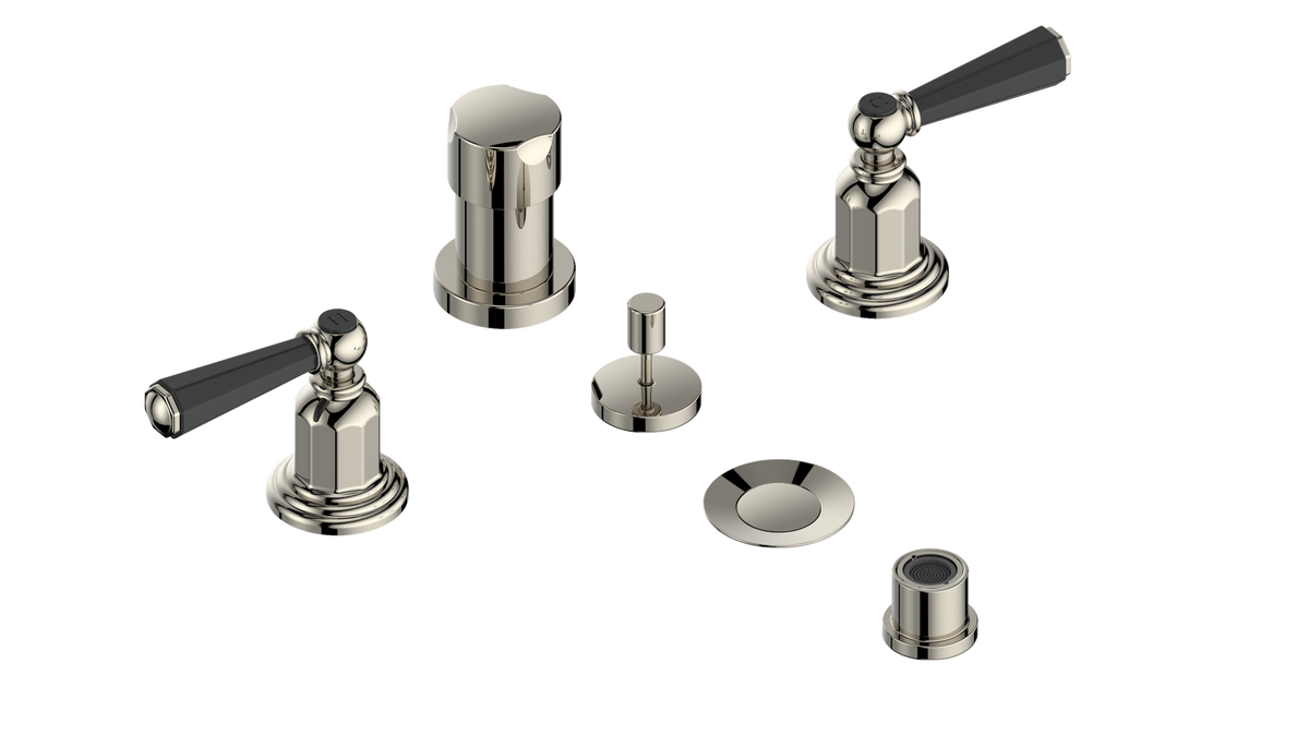 Vogt Carinthia Bidet - Octagonal Handle (C2) / Polished Nickel/Matte Black