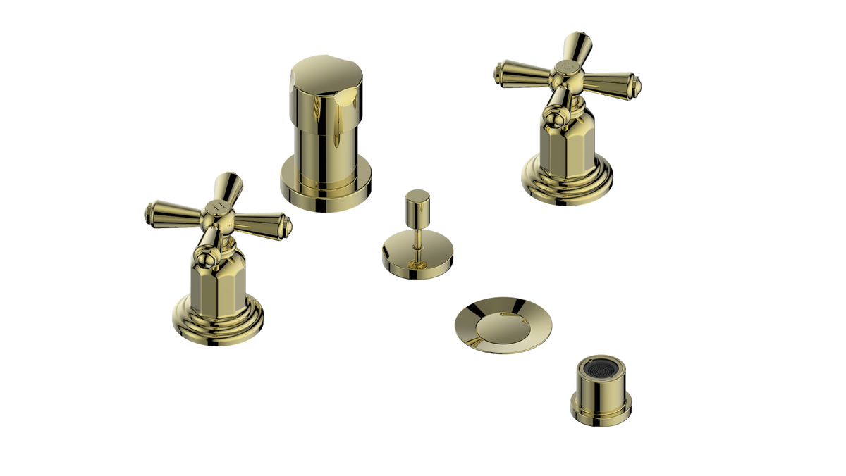 Vogt Carinthia Bidet - Cross Handle (C3) / Brushed Gold