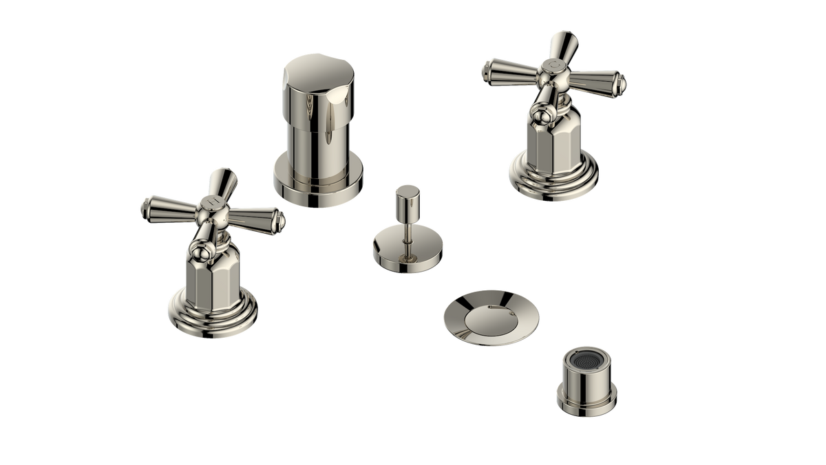 Vogt Carinthia Bidet - Cross Handle (C3) / Polished Nickel