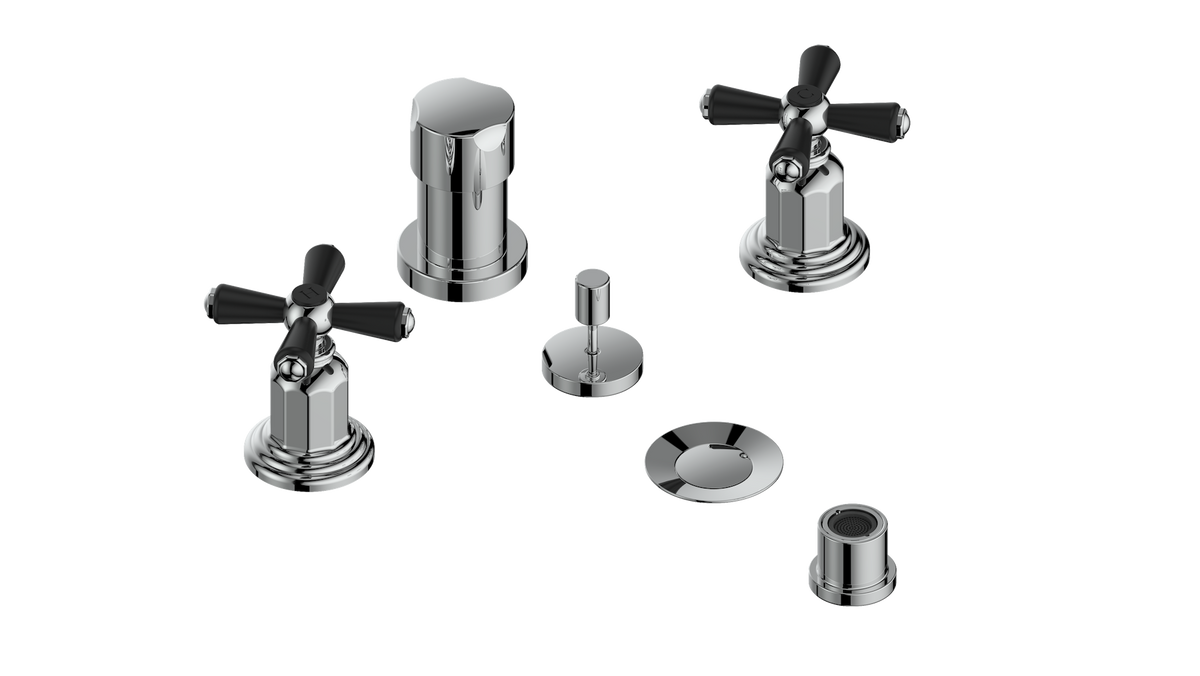 Vogt Carinthia Bidet - Cross Handle (C3) / Chrome/Matte Black