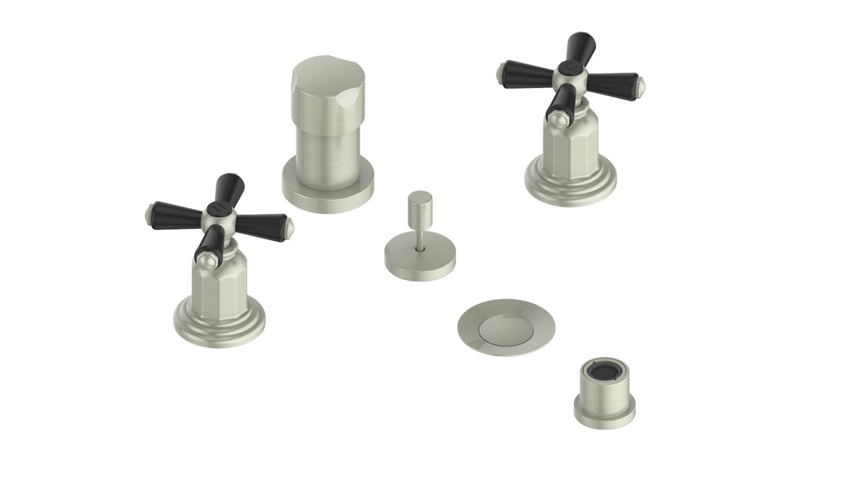 Vogt Carinthia Bidet - Cross Handle (C3) / Brushed Nickel/Matte Black