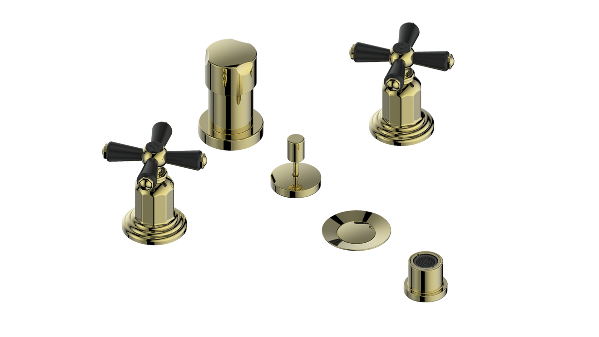 Vogt Carinthia Bidet - Cross Handle (C3) / Brushed Gold/Matte Black