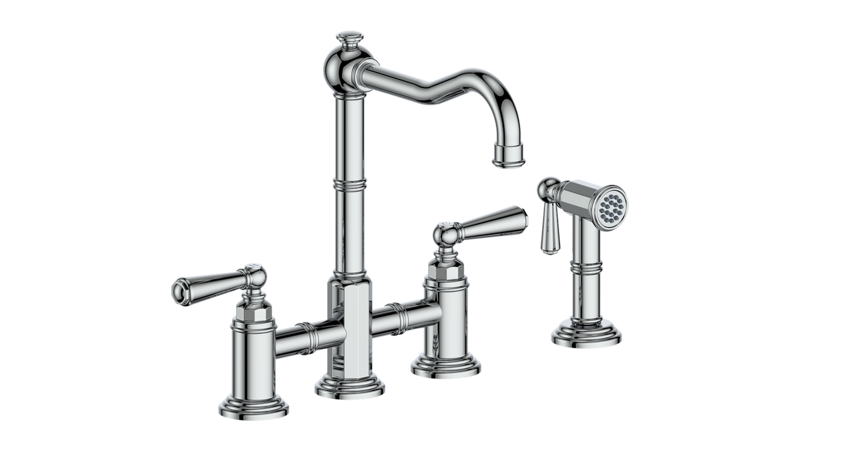Vogt Carinthia Bridge Kitchen Faucet with Side Spray - Lever Handle (C1) / Chrome