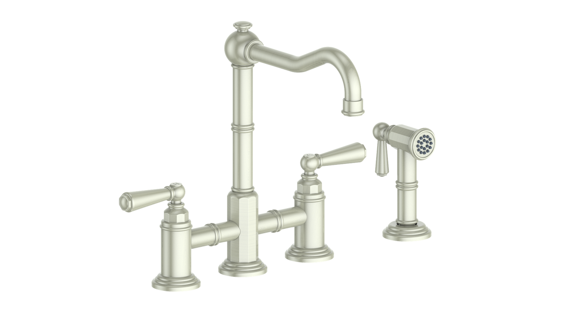Vogt Carinthia Bridge Kitchen Faucet with Side Spray - Lever Handle (C1) / Brushed Nickel