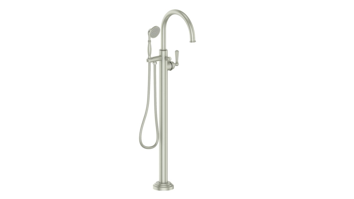 Vogt Carinthia Floor Mount Tub Filler - Lever Handle (C1) / Brushed Nickel