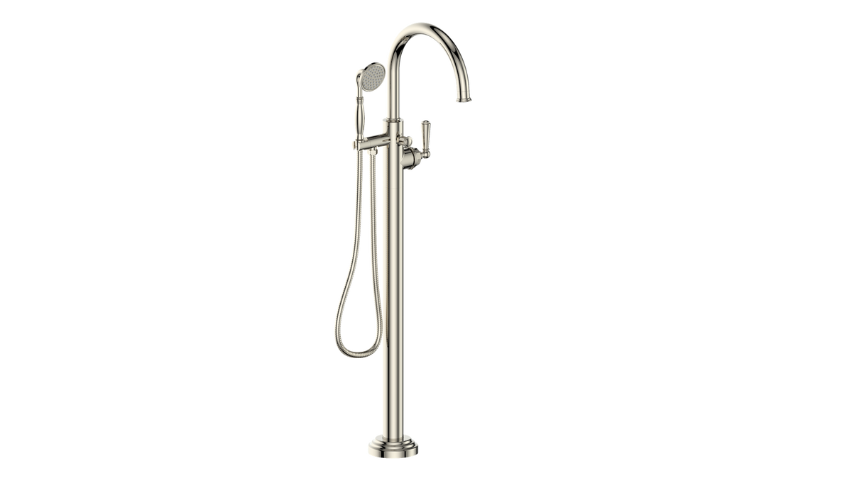 Vogt Carinthia Floor Mount Tub Filler - Lever Handle (C1) / Polished Nickel