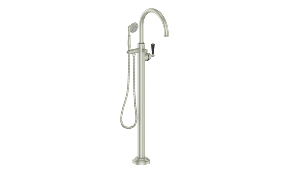 Vogt Carinthia Floor Mount Tub Filler - Lever Handle (C1) / Brushed Nickel/Matte Black