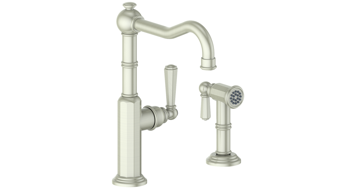 Vogt Carinthia Kitchen Faucet with Side Spray - Octagonal Handle (C2) / Brushed Nickel