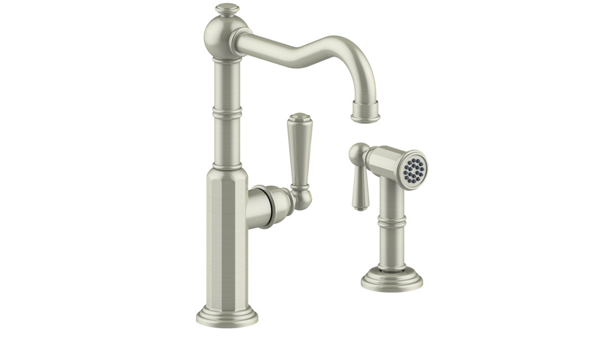 Vogt Carinthia Kitchen Faucet with Side Spray - Lever Handle (C1) / Brushed Nickel
