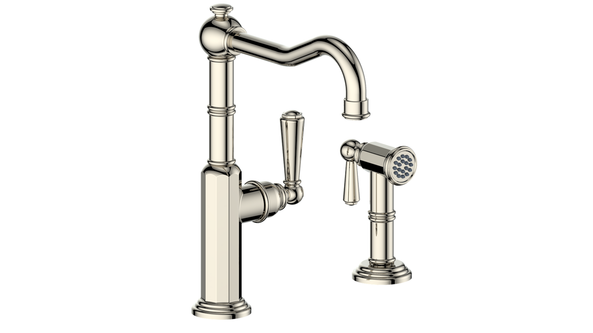 Vogt Carinthia Kitchen Faucet with Side Spray - Lever Handle (C1) / Polished Nickel