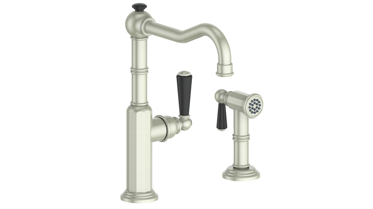 Vogt Carinthia Kitchen Faucet with Side Spray - Lever Handle (C1) / Brushed Nickel/Matte Black