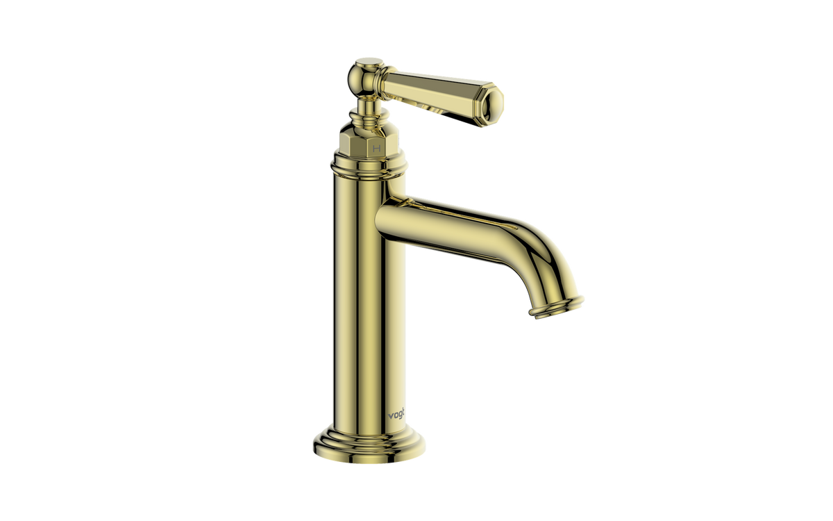 Vogt Carinthia Lavatory Faucet with Pop-up Drain - Octagonal Handle (C2) / Brushed Gold
