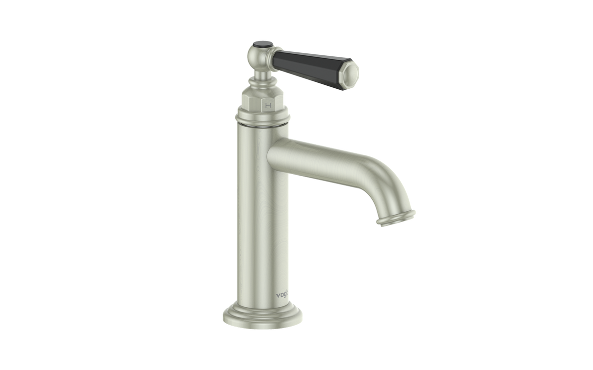 Vogt Carinthia Lavatory Faucet with Pop-up Drain - Octagonal Handle (C2) / Brushed Nickel/Matte Black