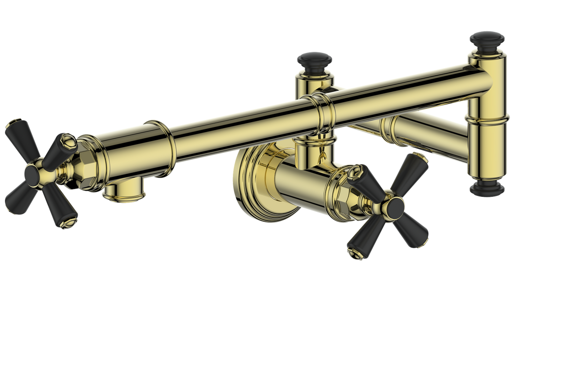 Vogt Carinthia Pot Filler - Cross Handle (C3) / Brushed Gold/Matte Black
