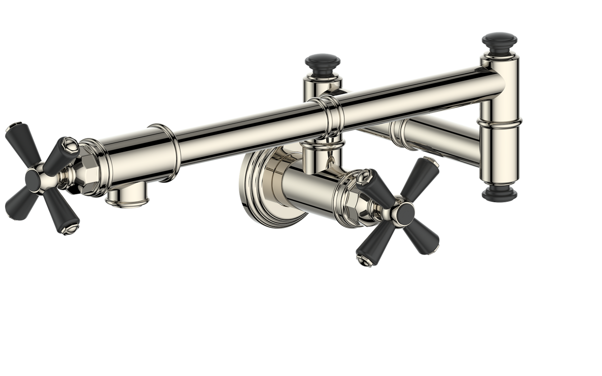 Vogt Carinthia Pot Filler - Cross Handle (C3) / Polished Nickel/Matte Black