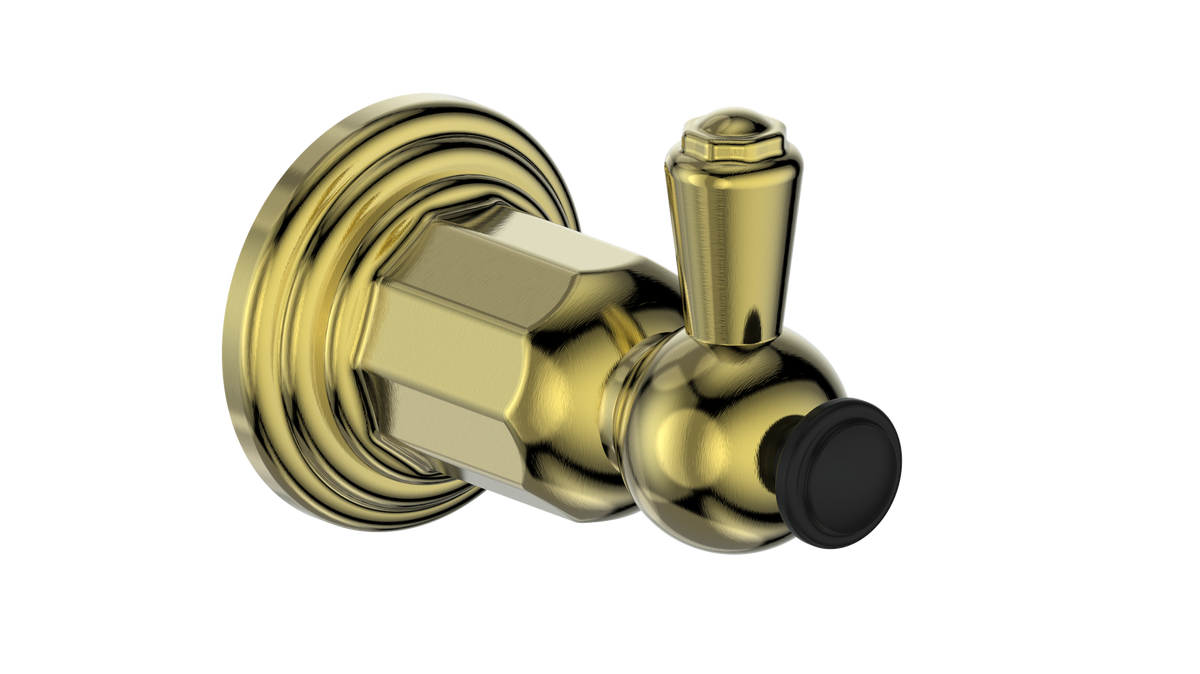 Vogt Carinthia Robe Hook - Brushed Gold/Matte Black