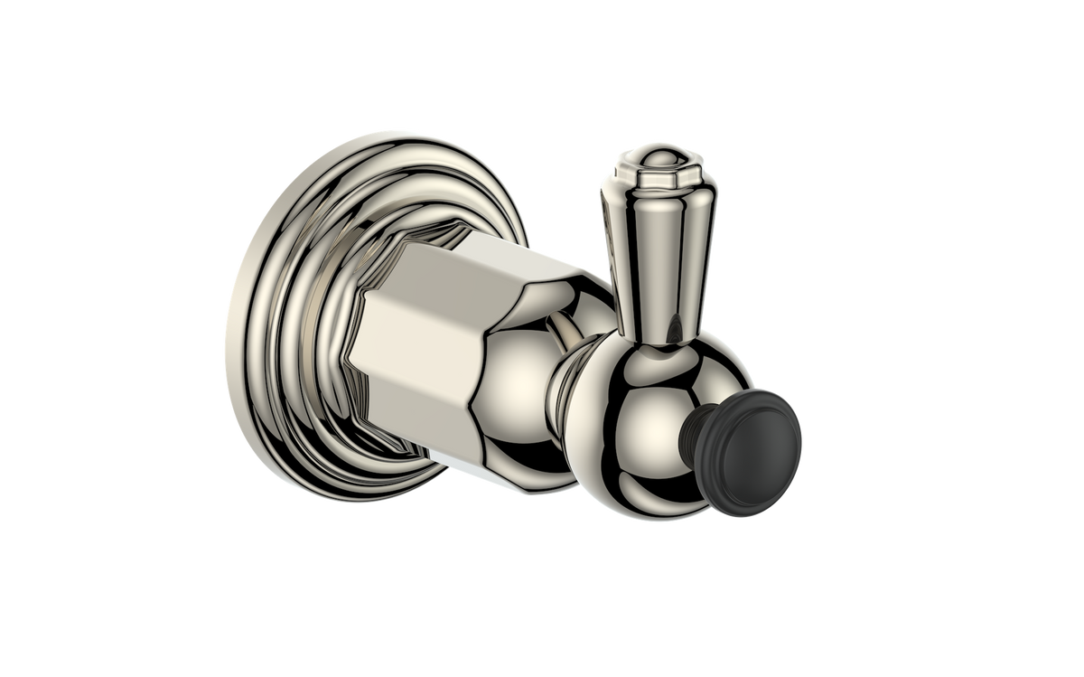 Vogt Carinthia Robe Hook - Polished Nickel/Matte Black