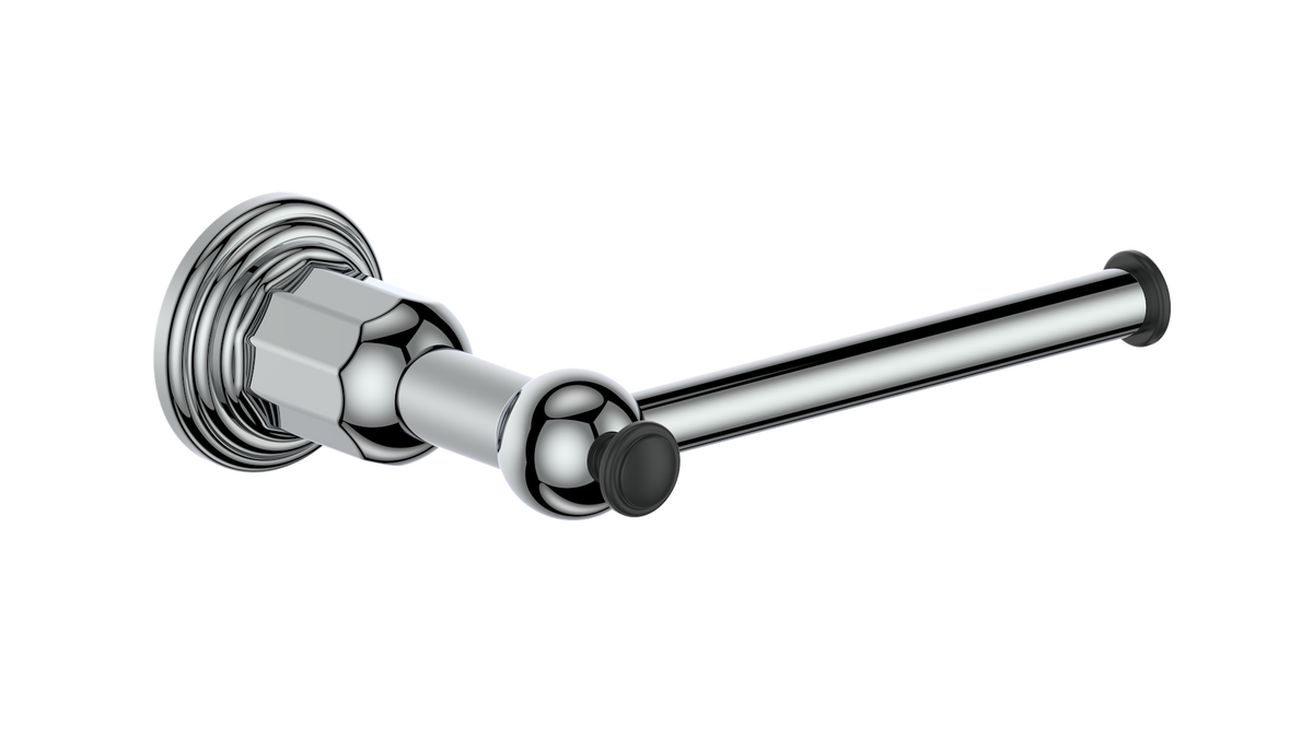 Vogt Carinthia Toilet Paper Holder - Chrome/Matte Black