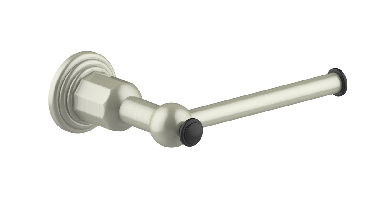 Vogt Carinthia Toilet Paper Holder - Brushed Nickel/Matte Black