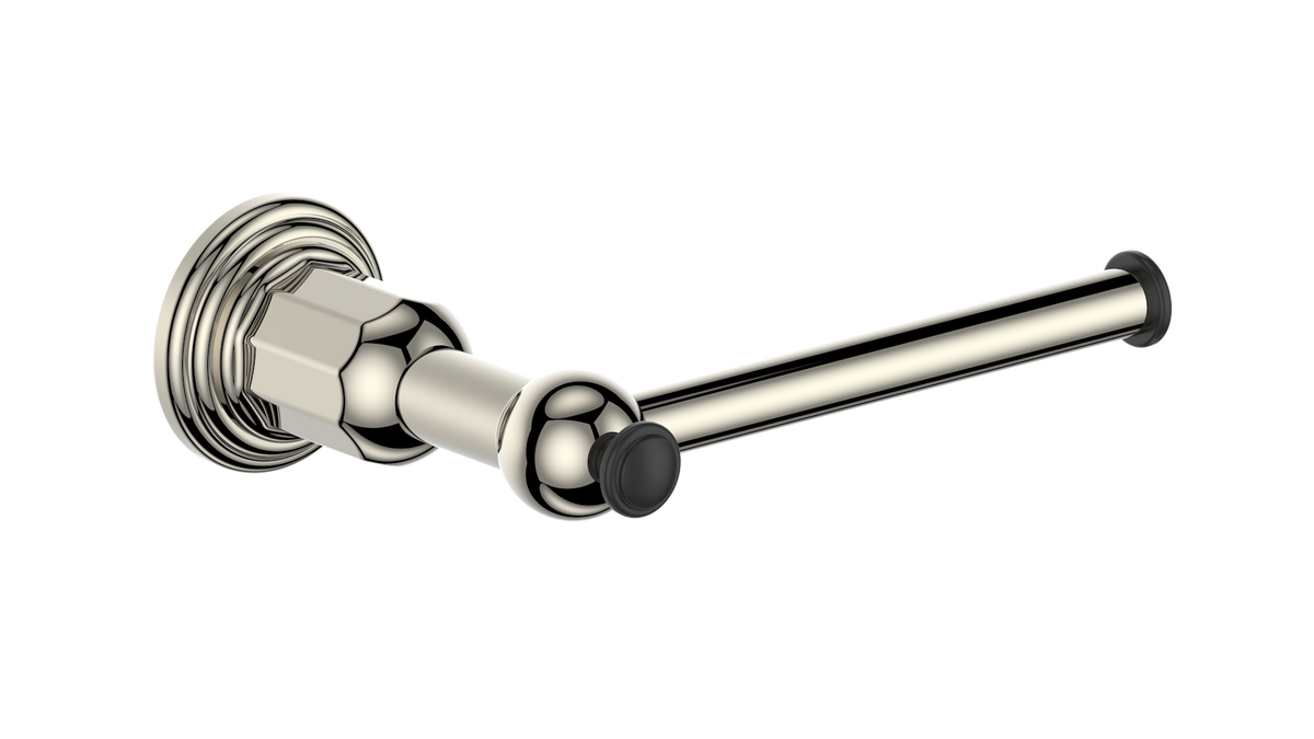 Vogt Carinthia Toilet Paper Holder - Polished Nickel/Matte Black