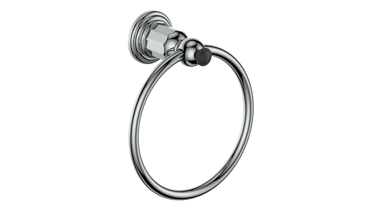 Vogt Carinthia Towel Ring - Chrome/Matte Black
