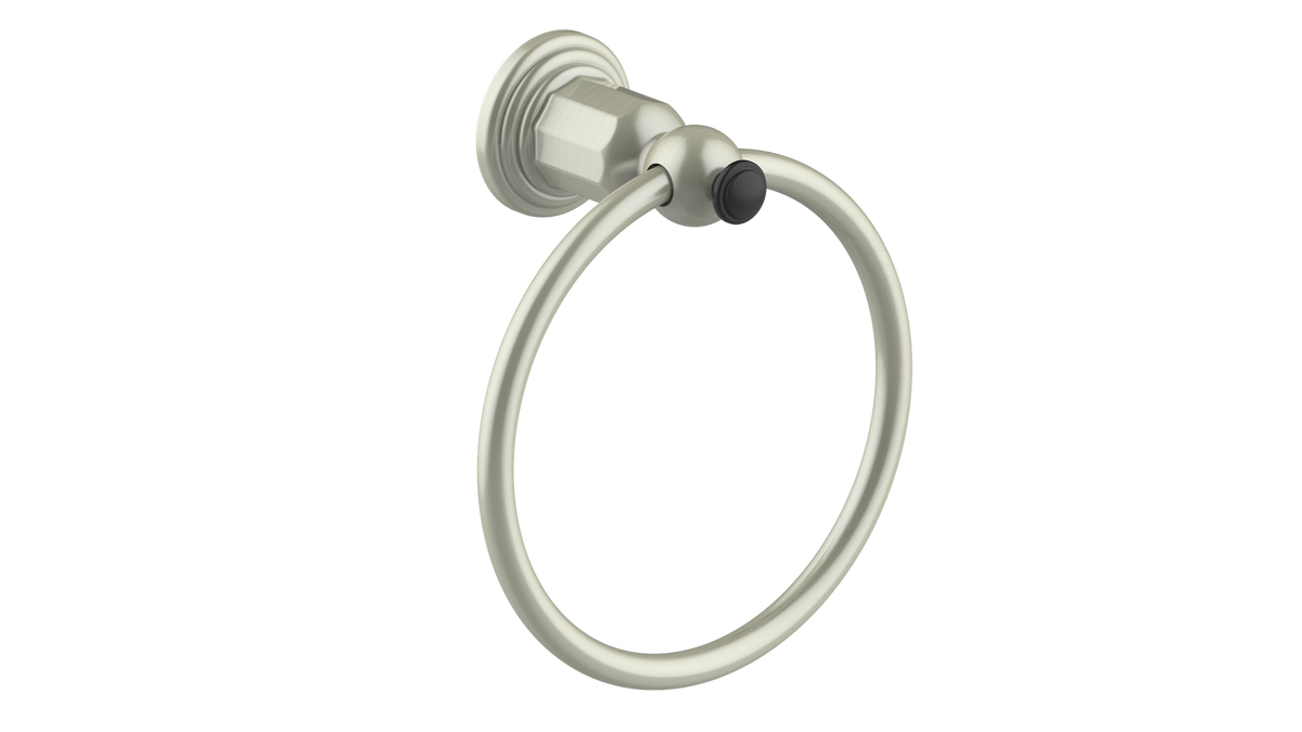 Vogt Carinthia Towel Ring - Brushed Nickel/Matte Black