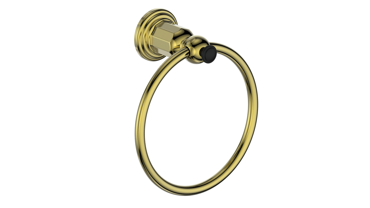 Vogt Carinthia Towel Ring - Brushed Gold/Matte Black
