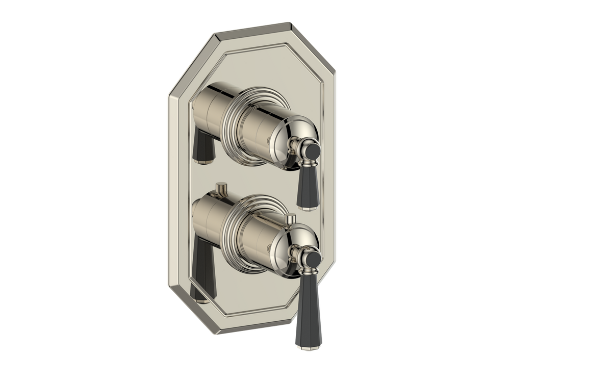 Vogt Carinthia Trim for 2-Way TH Valve - Octagonal Handle (C2) / Polished Nickel/Matte Black