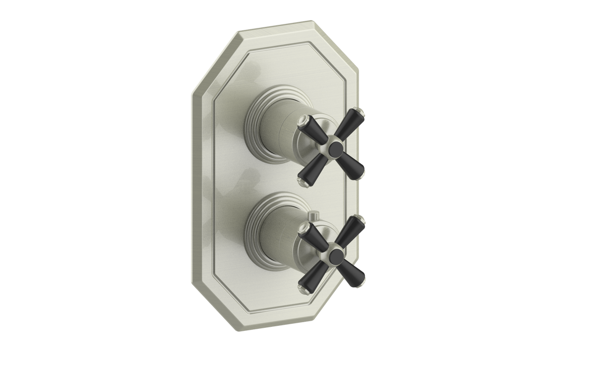 Vogt Carinthia Trim for 2-Way TH Valve - Cross Handle (C3) / Brushed Nickel/Matte Black