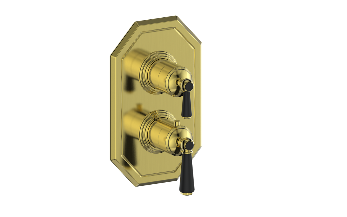 Vogt Carinthia Trim for 2-Way TH Valve - Lever Handle (C1) / Brushed Gold/Matte Black