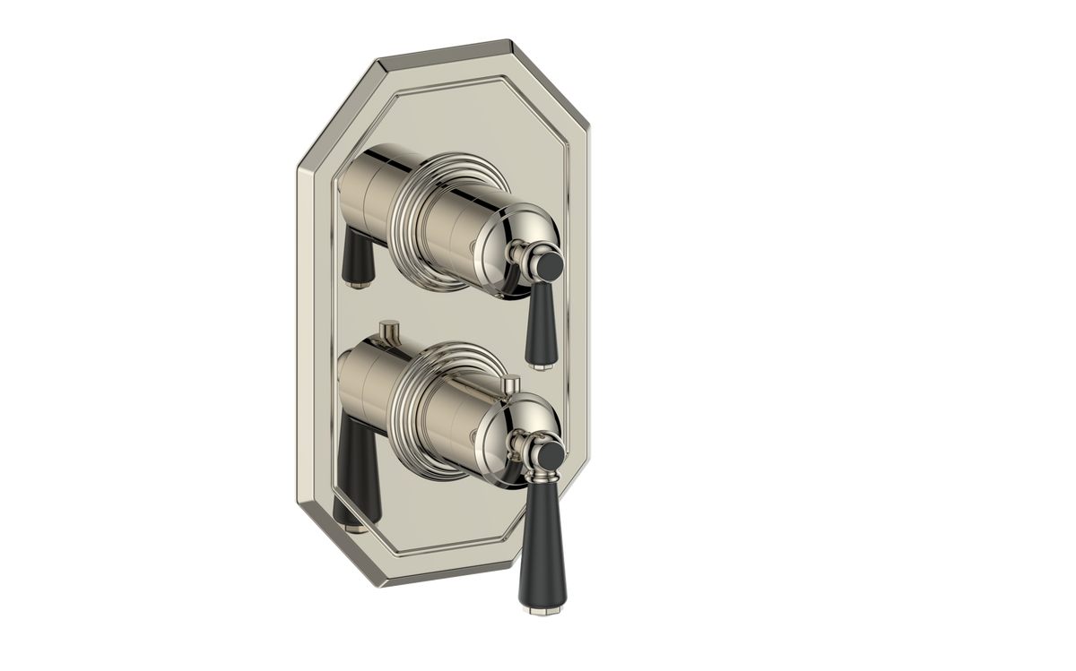 Vogt Carinthia Trim for 2-Way TH Valve - Lever Handle (C1) / Polished Nickel/Matte Black