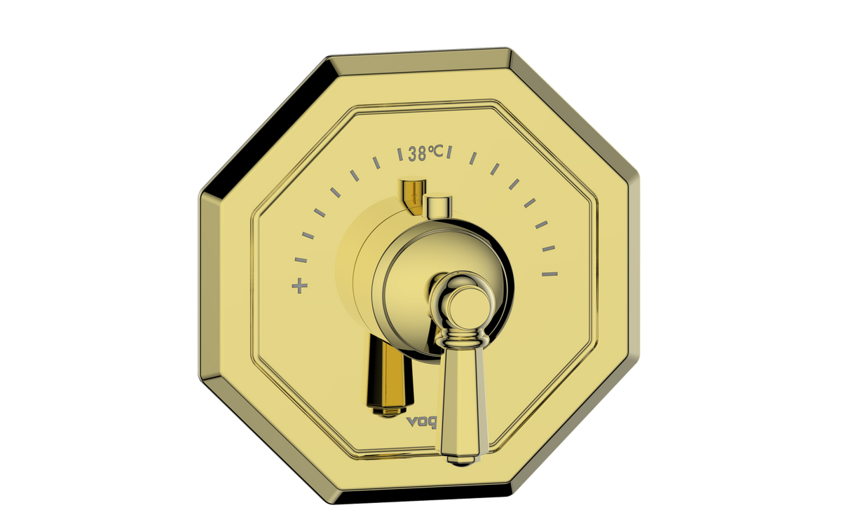 Vogt Carinthia Trim for 3/4" High-Flow TH Valve - Octagonal Handle (C2) / Brushed Gold