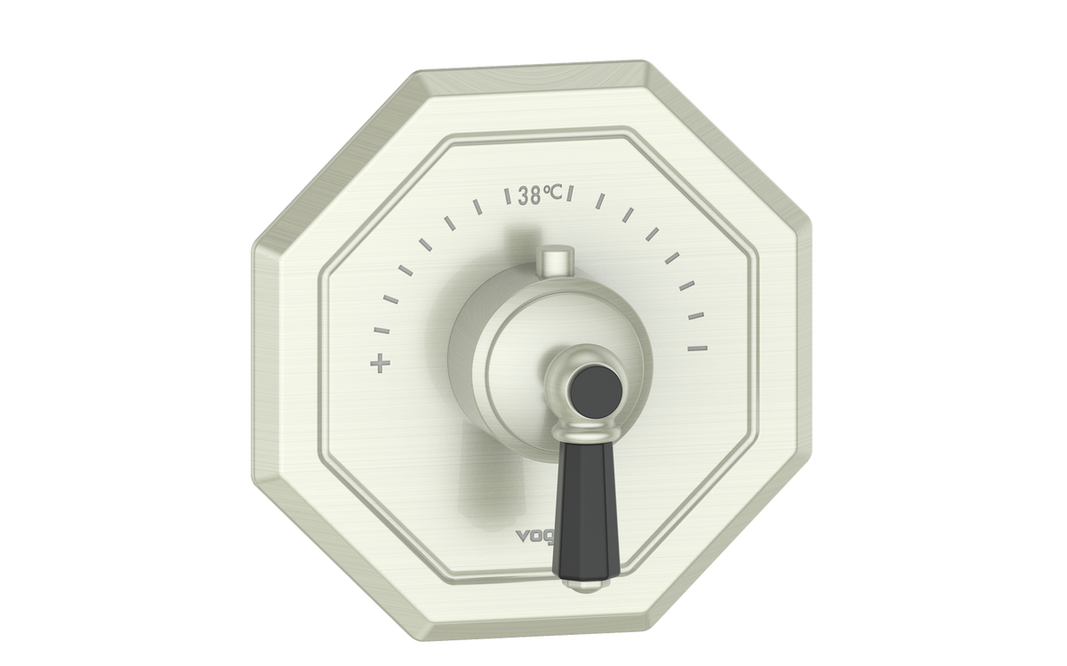 Vogt Carinthia Trim for 3/4" High-Flow TH Valve - Octagonal Handle (C2) / Brushed Nickel/Matte Black