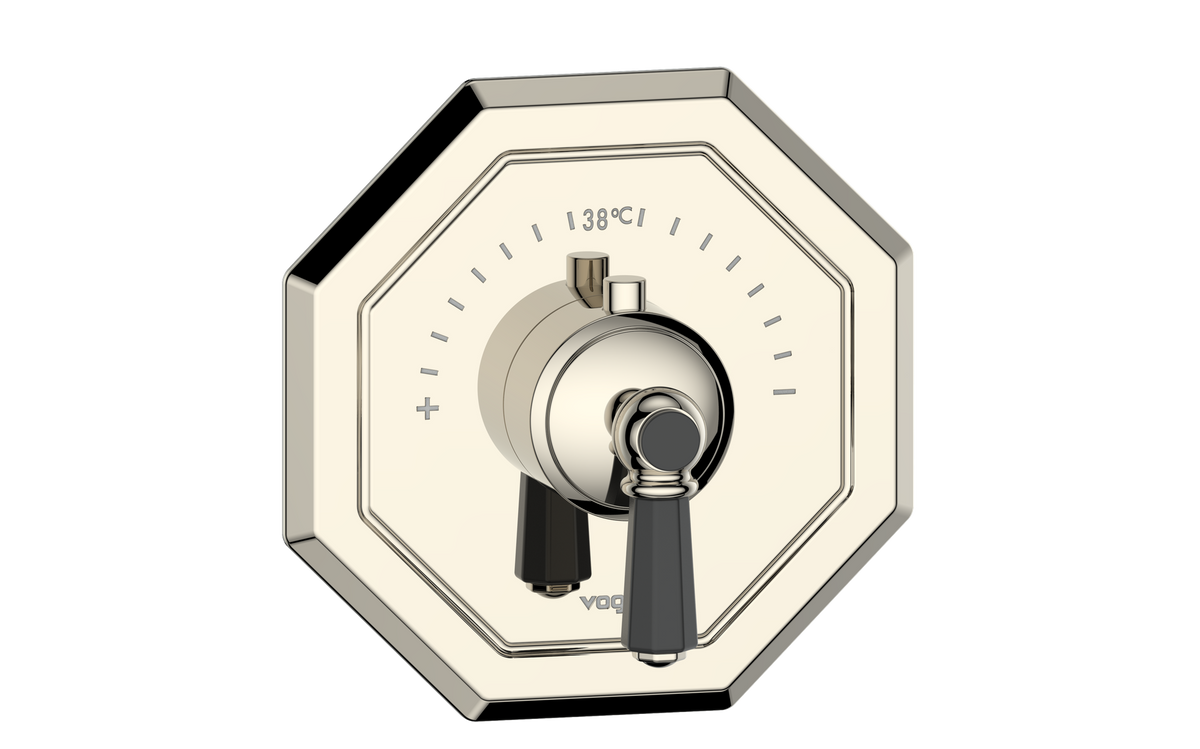 Vogt Carinthia Trim for 3/4" High-Flow TH Valve - Octagonal Handle (C2) / Polished Nickel/Matte Black