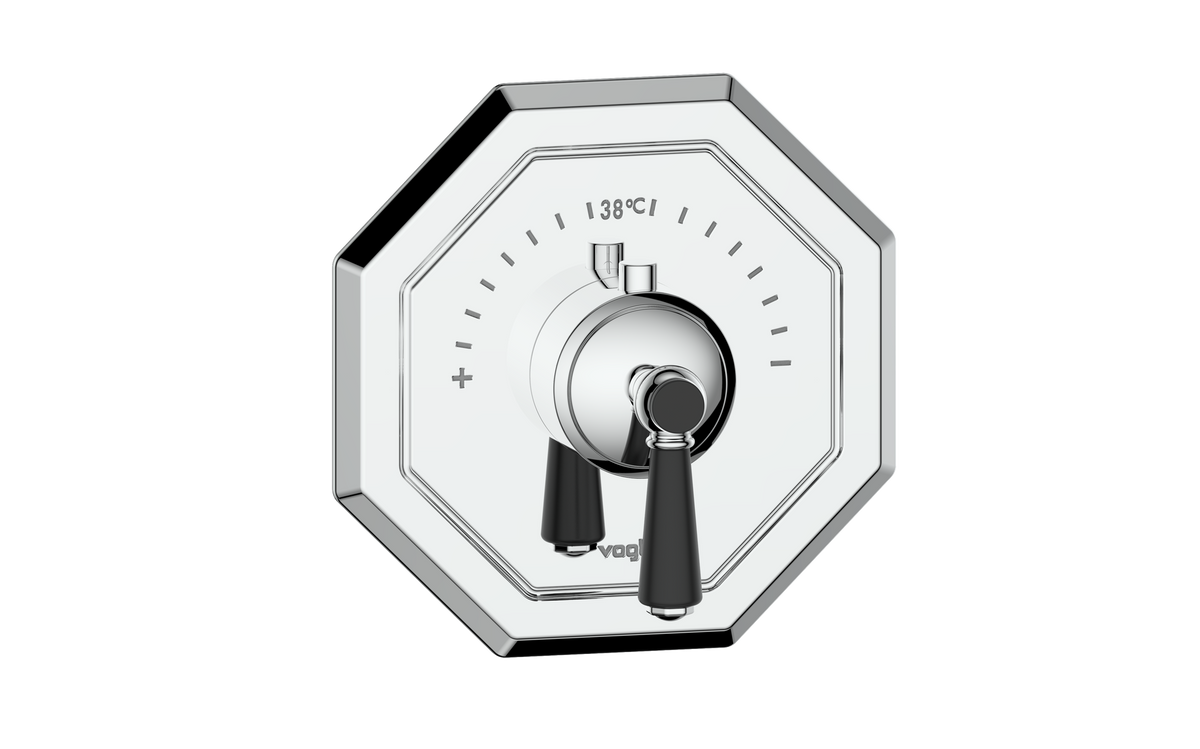 Vogt Carinthia Trim for 3/4" High-Flow TH Valve - Lever Handle (C1) / Chrome/Matte Black