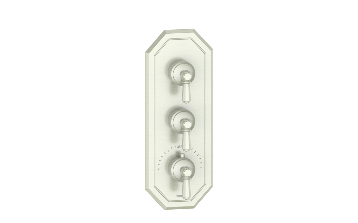 Vogt Carinthia Trim for 3/4" High-Flow TH Valve with 2 Stops - Octagonal Handle (C2) / Brushed Nickel