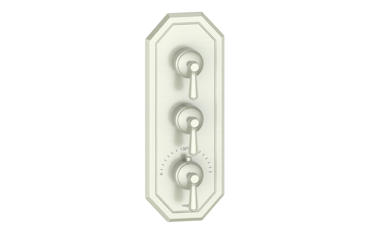 Vogt Carinthia Trim for 3/4" High-Flow TH Valve with 2 Stops - Lever Handle (C1) / Brushed Nickel