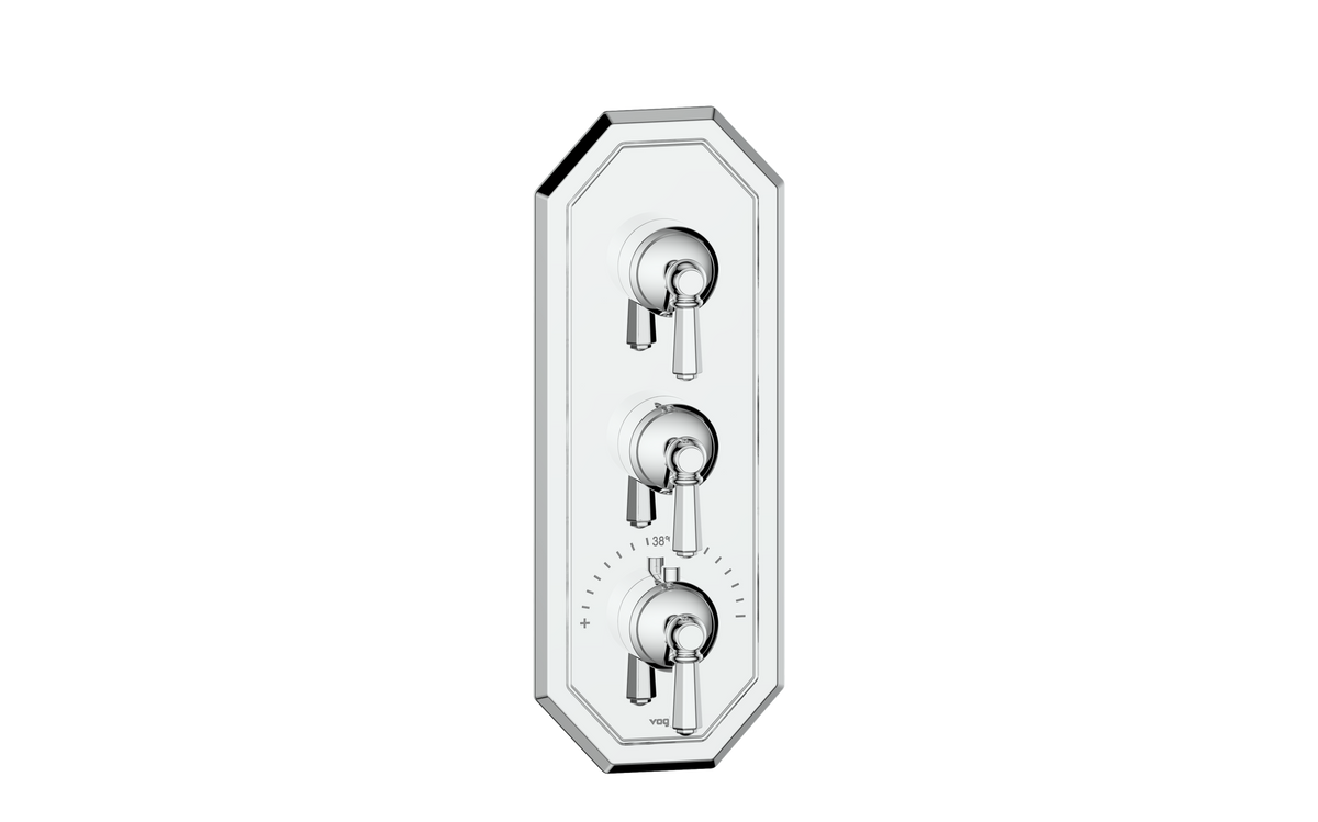 Vogt Carinthia Trim for 3/4" High-Flow TH Valve with 2 Stops - Octagonal Handle (C2) / Chrome