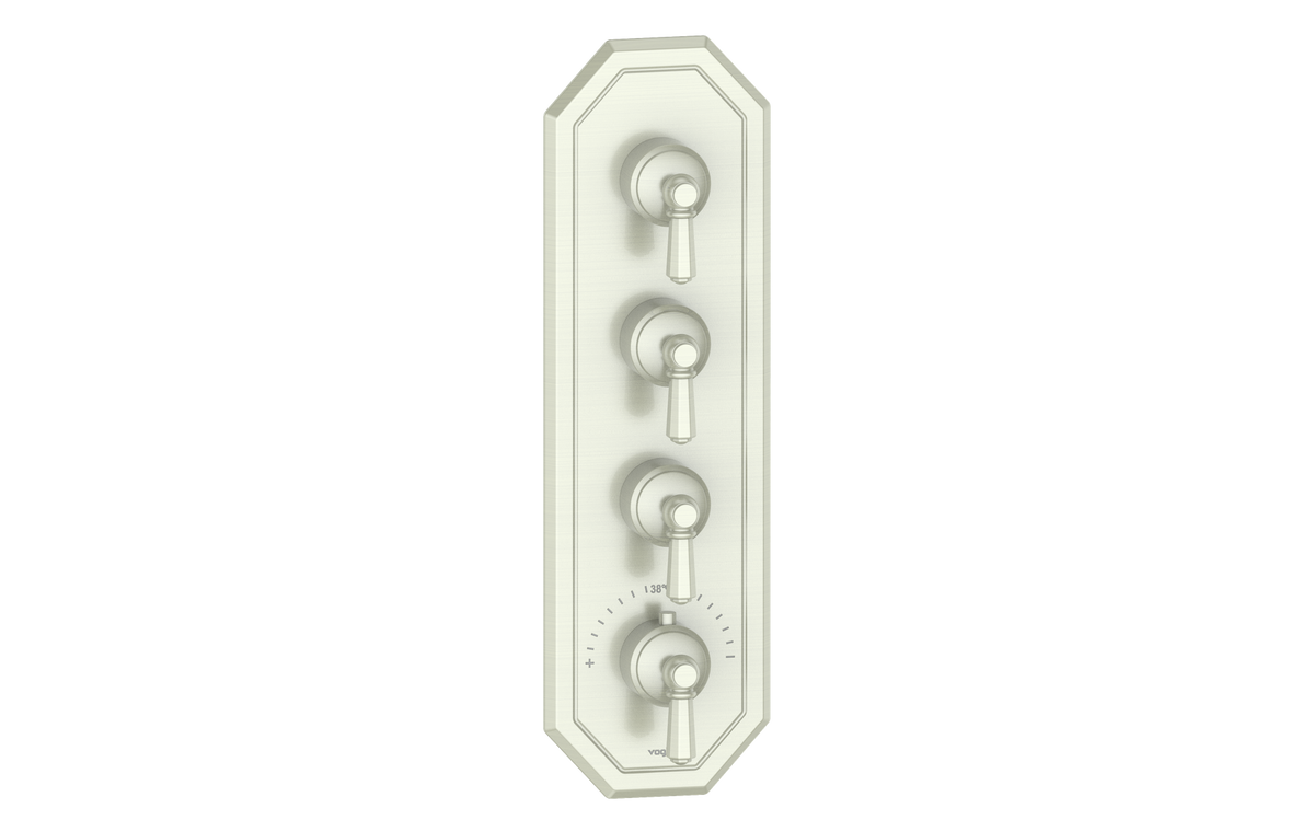Vogt Carinthia Trim for 3/4" High-Flow TH Valve with 3 Stops - Octagonal Handle (C2) / Brushed Nickel