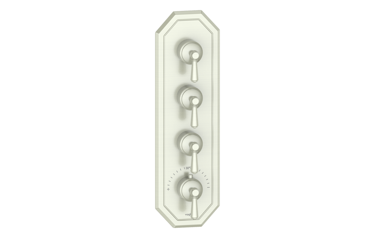 Vogt Carinthia Trim for 3/4" High-Flow TH Valve with 3 Stops - Lever Handle (C1) / Brushed Nickel