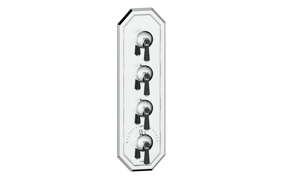Vogt Carinthia Trim for 3/4" High-Flow TH Valve with 3 Stops - Lever Handle (C1) / Chrome/Matte Black