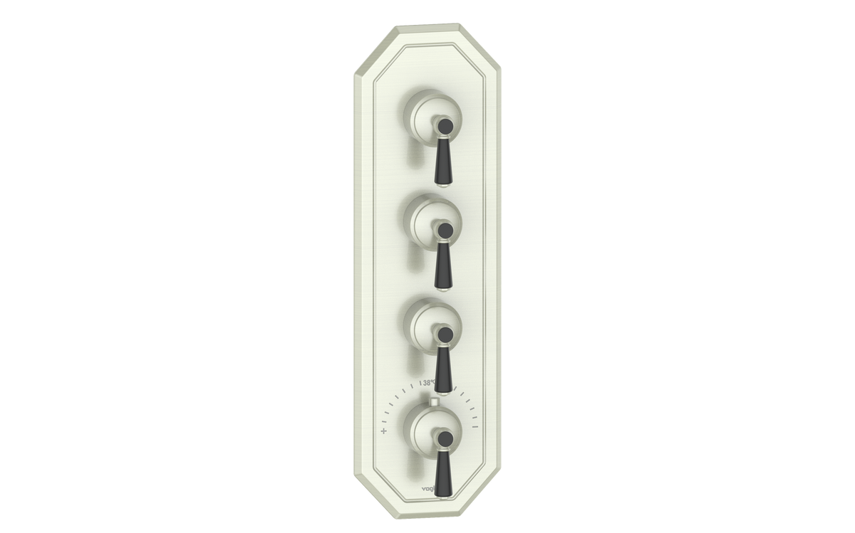 Vogt Carinthia Trim for 3/4" High-Flow TH Valve with 3 Stops - Lever Handle (C1) / Brushed Nickel/Matte Black