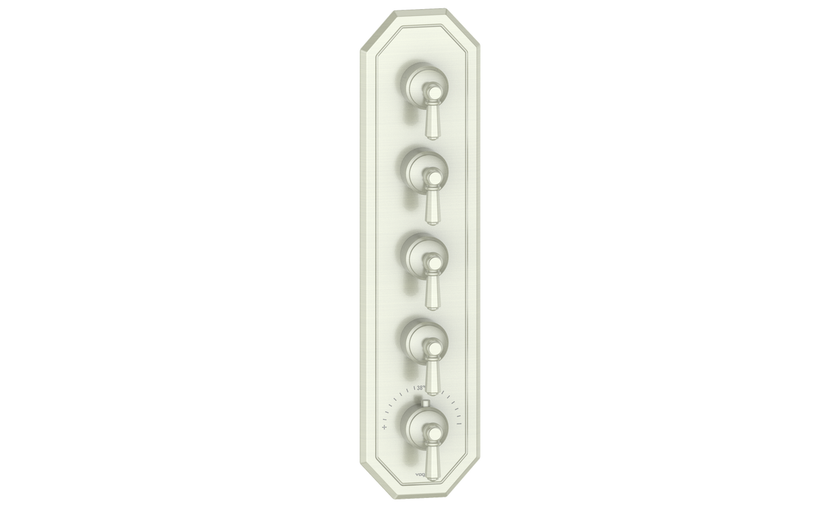 Vogt Carinthia Trim for 3/4" High-Flow TH Valve with 4 Stops - Octagonal Handle (C2) / Brushed Nickel