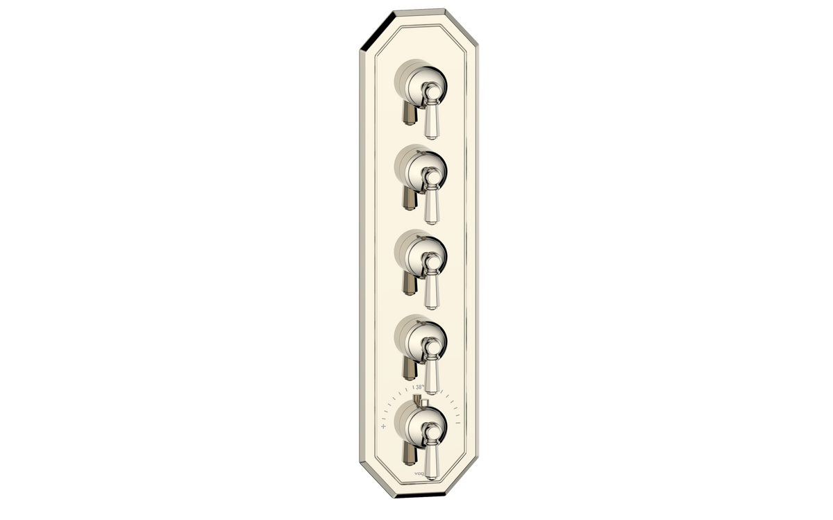 Vogt Carinthia Trim for 3/4" High-Flow TH Valve with 4 Stops - Octagonal Handle (C2) / Polished Nickel