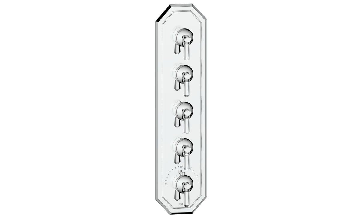 Vogt Carinthia Trim for 3/4" High-Flow TH Valve with 4 Stops - Octagonal Handle (C2) / Chrome